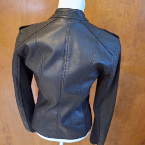 NWOT Black Pleather Jacket - Picture 3 of 6